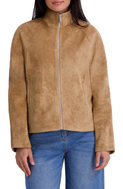 Faux Suede Scuba Jacket