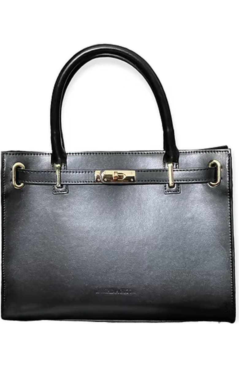 Jaushina Nicole Simone Leather handbag, Main, color, Black