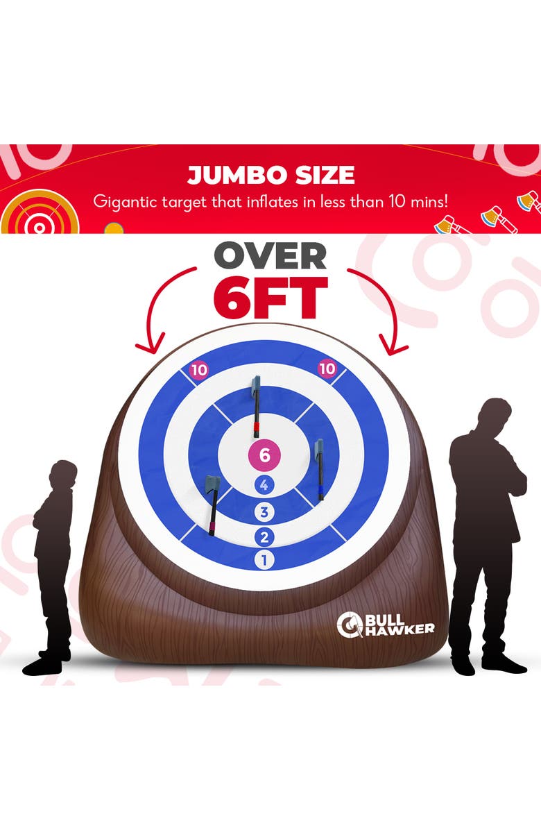 Swooc Games Bull Hawker | Giant Axe Darts Game, Alternate, color, Brown