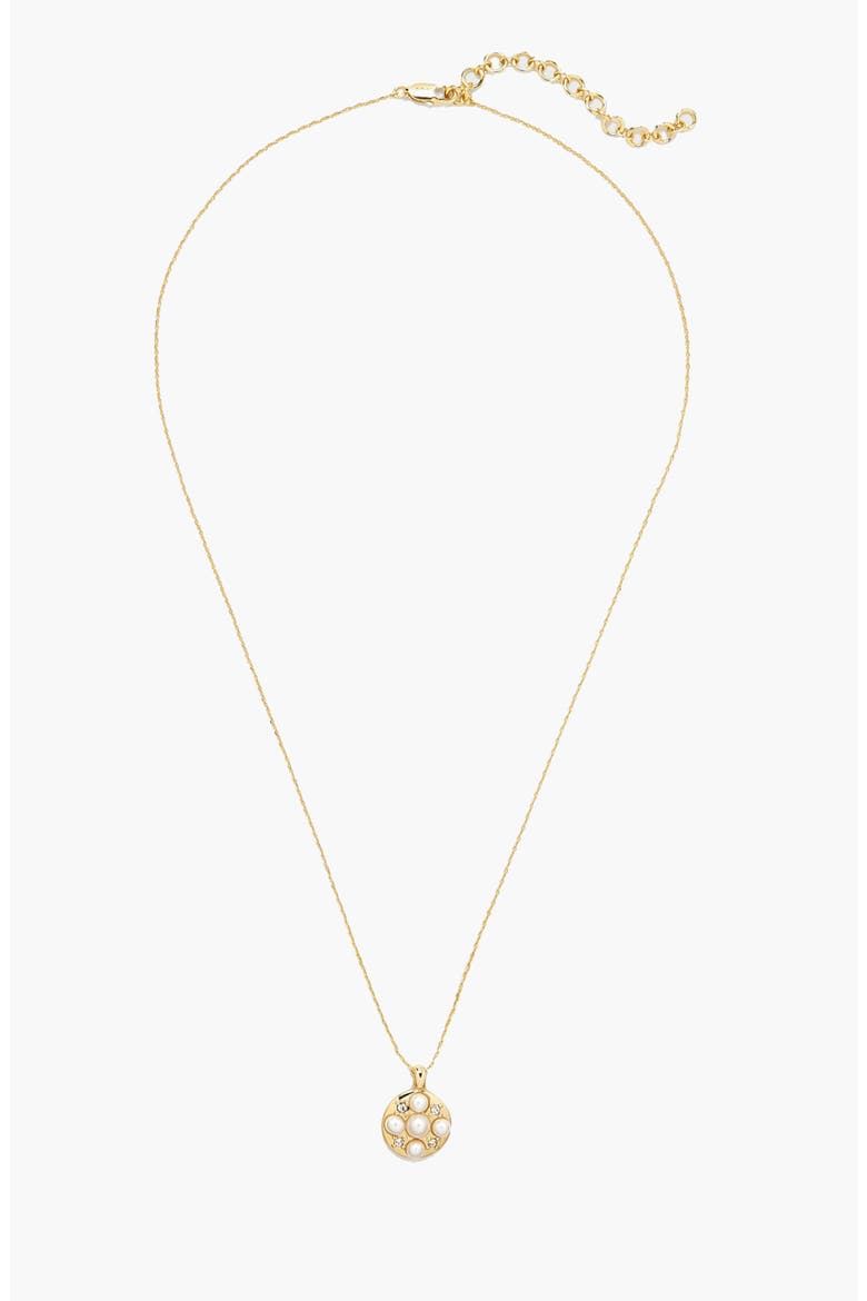 Stan Pearl Mini Pendant Necklace in Gold, Alternate, color, Gold