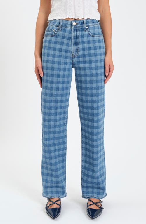 DAZE 1999 Ripped High Waist Straight Leg Jeans in Denim Check  product