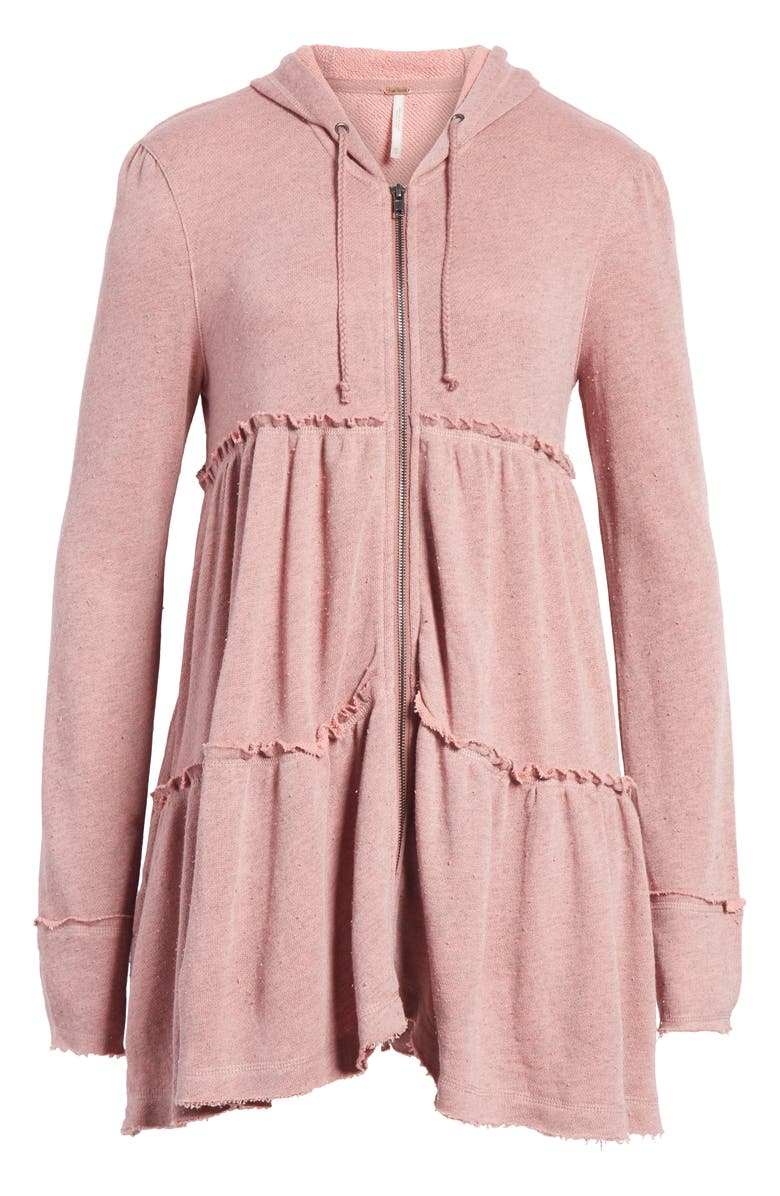 Free People Trapeze Hoodie, Alternate, color, Rose
