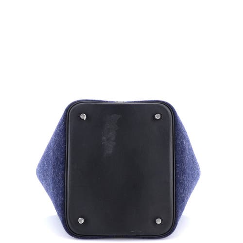 Pre-owned Hermes Hermes Picotin Lock Bag Felt With Leather Mm In Blue