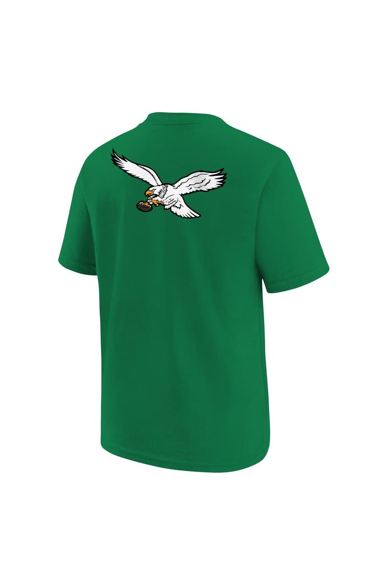 Nike Youth Nike  Kelly Green Philadelphia Eagles Rewind Front & Back Essential T-Shirt, Alternate, color, Kelly Green