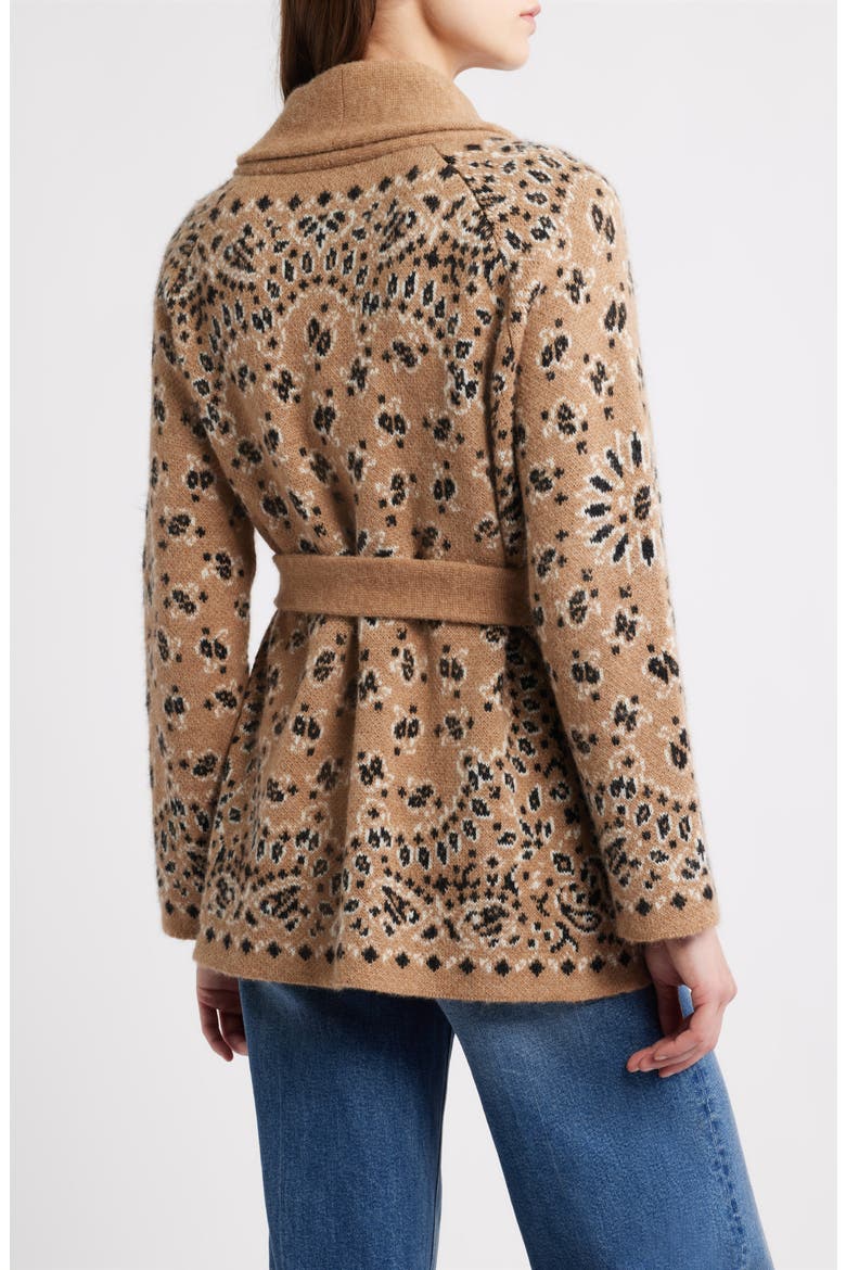 The Bandana Shawl Collar Cardigan, Alternate, color, CAMEL
