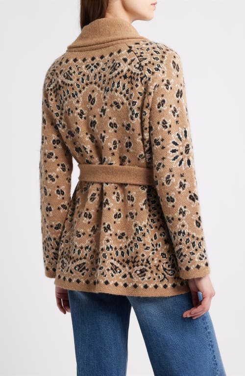 The Great . The Bandana Shawl Collar Cardigan In Brown