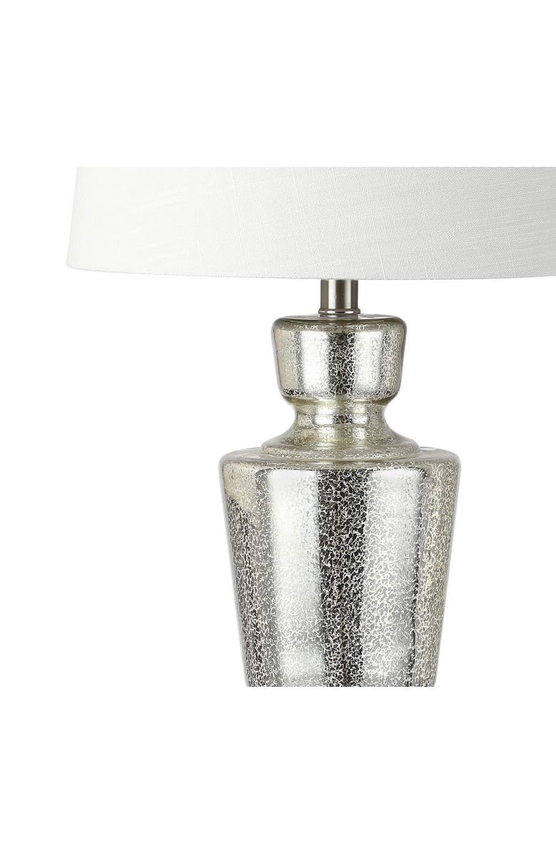 JONATHAN Y Olivia 26.5" Glass LED Table Lamp, Silver/Ivory, Alternate, color, Mercury Silver