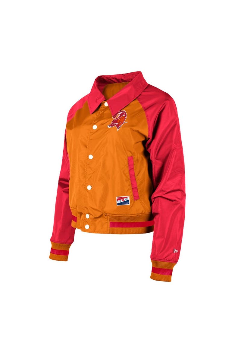 Women's New Era Orange Tampa Bay Buccaneers Coaches Raglan Full-Snap Jacket, Alternate, color, Orange