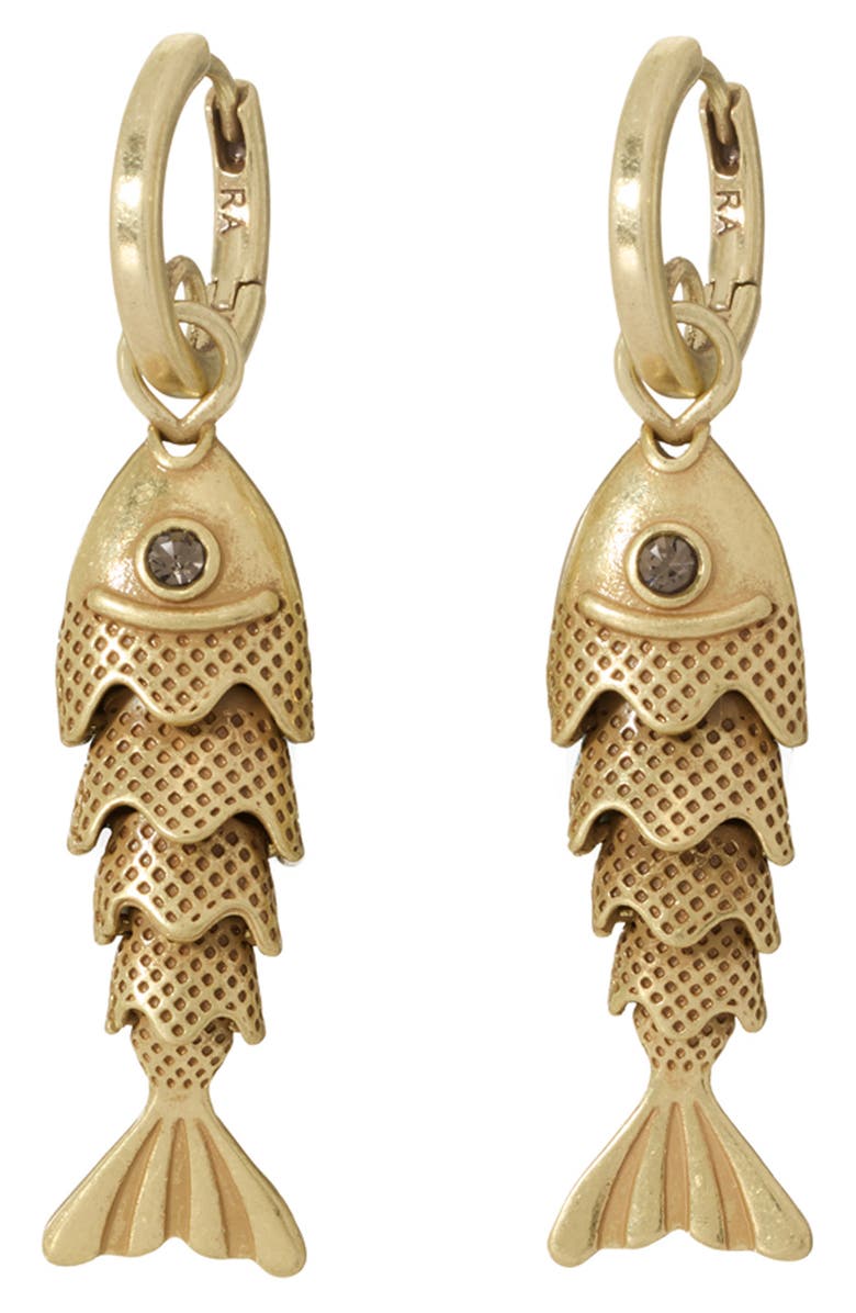 ROXANNE ASSOULIN The Fish Drop Earrings, Main, color, Gold
