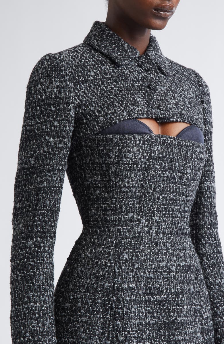 DIESEL<sup>®</sup> G-Anne Bouclé Tweed Crop Jacket, Alternate, color, Deep Black
