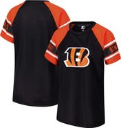 STARTER Women's Starter Black Cincinnati Bengals 1st Rounder Color Block Raglan Top
