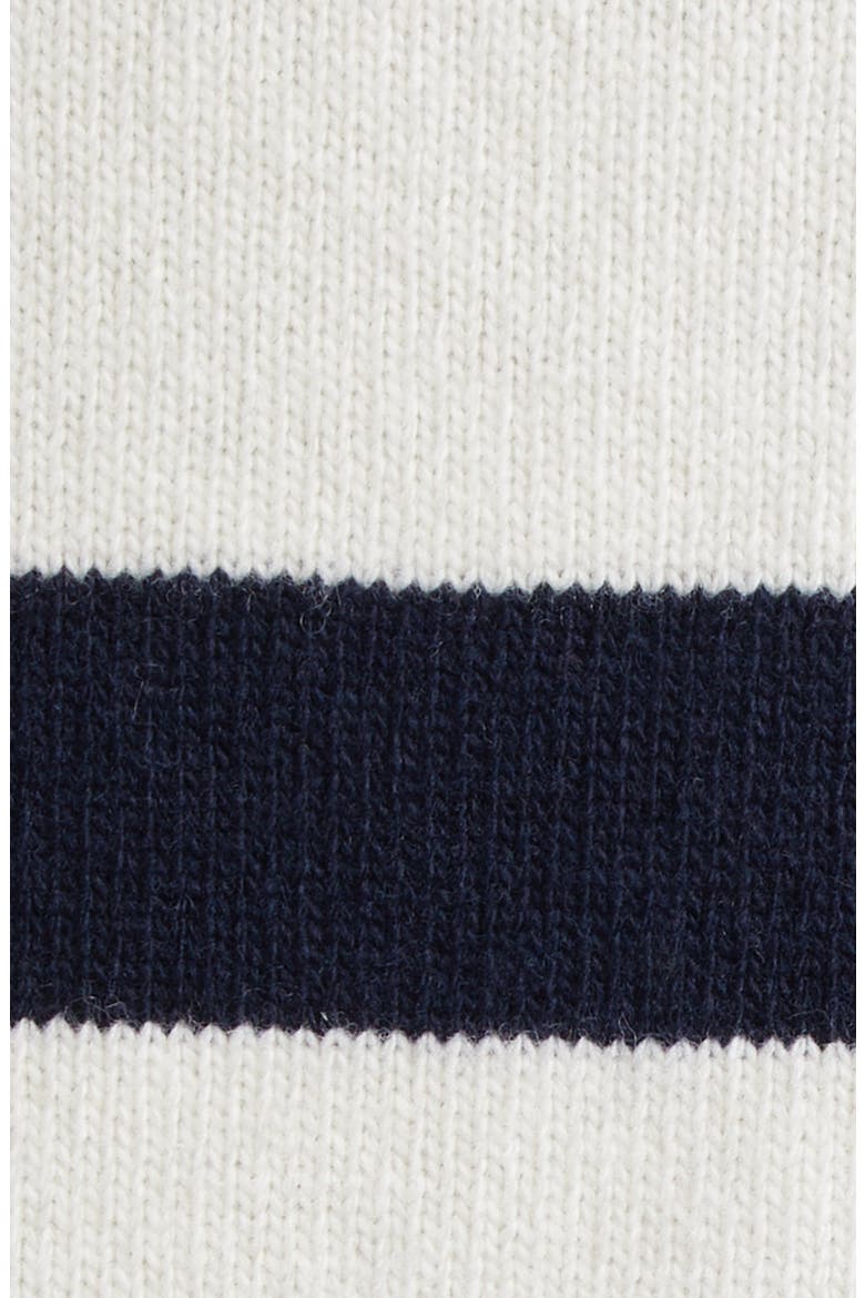 Embroidered Orchid Stripe Wool Cardigan, Alternate, color, NAVY/ IVORY