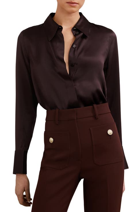 Ameira Silk Button-Up Shirt
