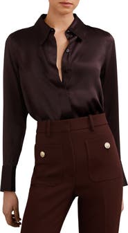 Reiss Ameira Silk Button-Up Shirt