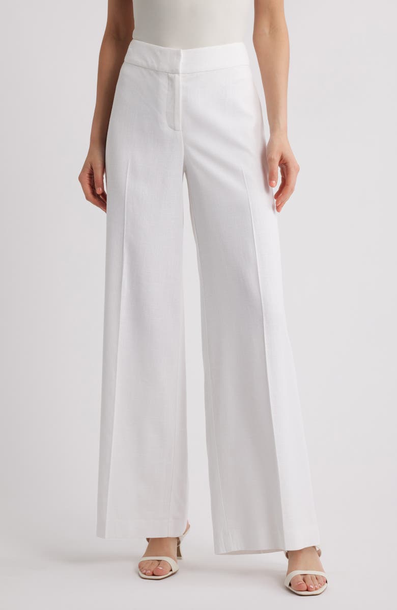 Tahari ASL Wide Leg Pants, Main, color, White