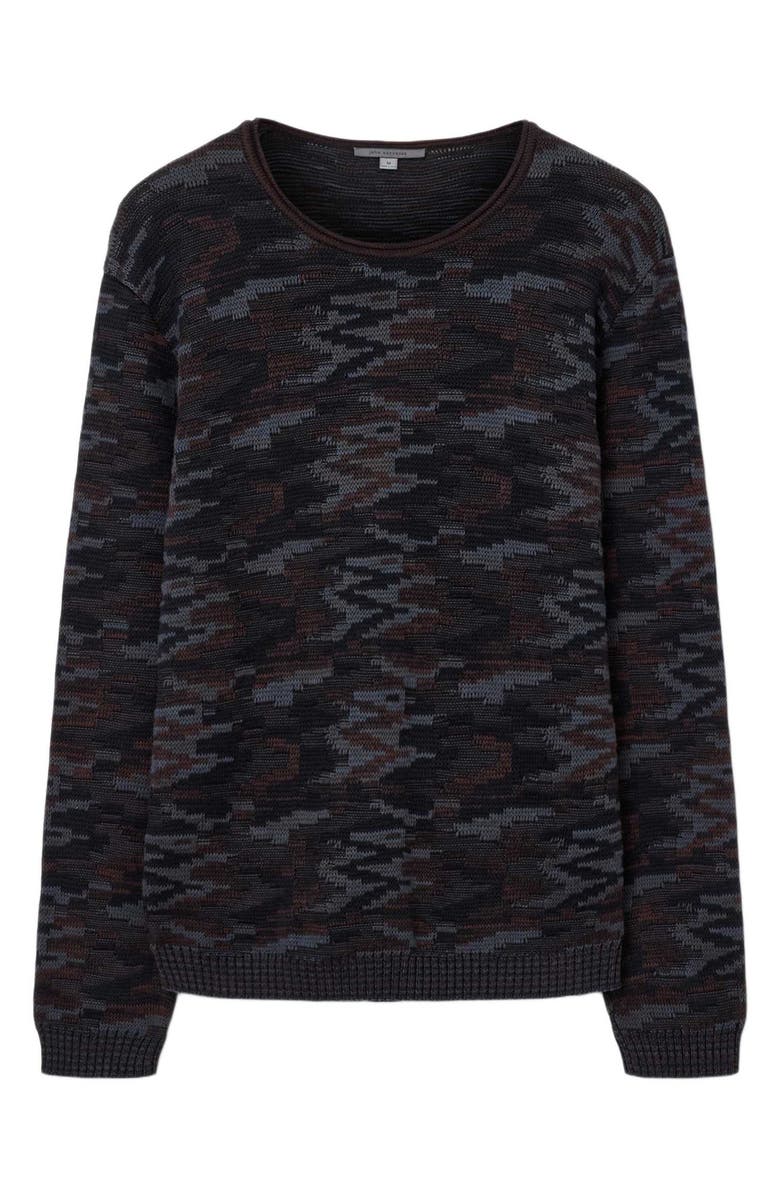 John Varvatos Caden Winter Pavement Organic Cotton Sweater, Alternate, color, Night Sky
