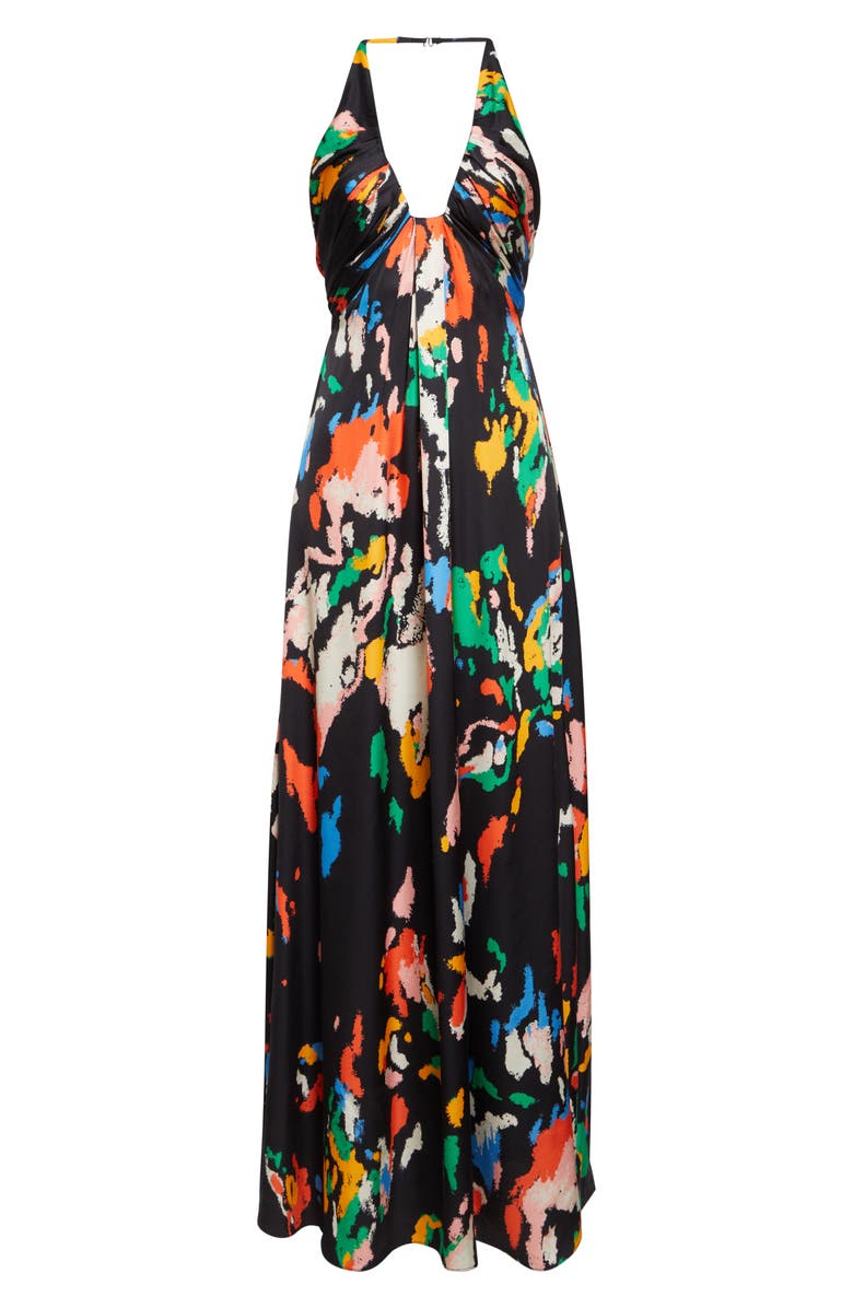 A.L.C. Al Print Halter Gown, Alternate, color, Black Multi