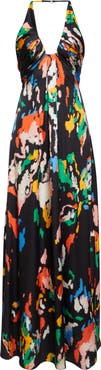 A.L.C. Al Print Halter Gown