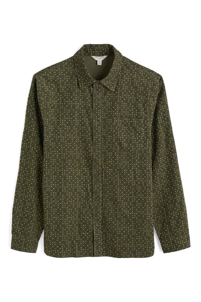 Shoreman Diamond Print Organic Cotton Corduroy Button-Up Shirt, Alternate, color, ROCK SPOT HOSTA