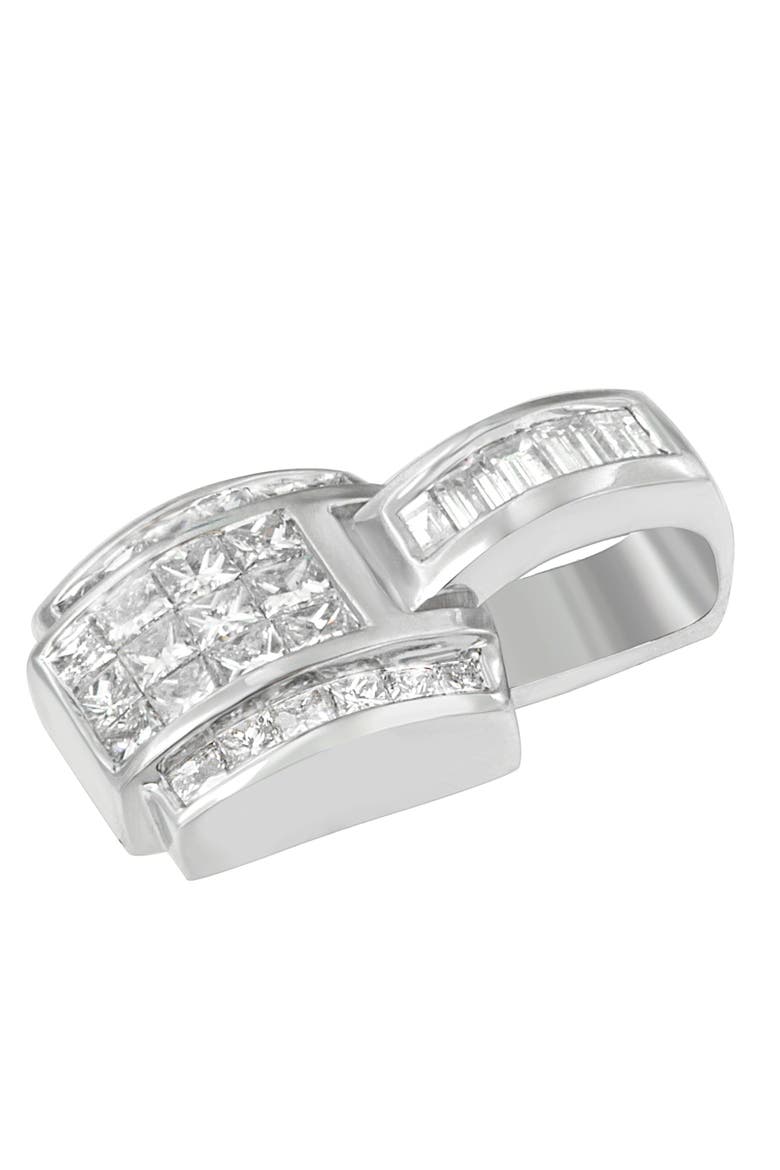 10K White Gold 1/4 Cttw Diamond Modern Bezel-Set Solitaire Pendant Necklace, Alternate, color, White