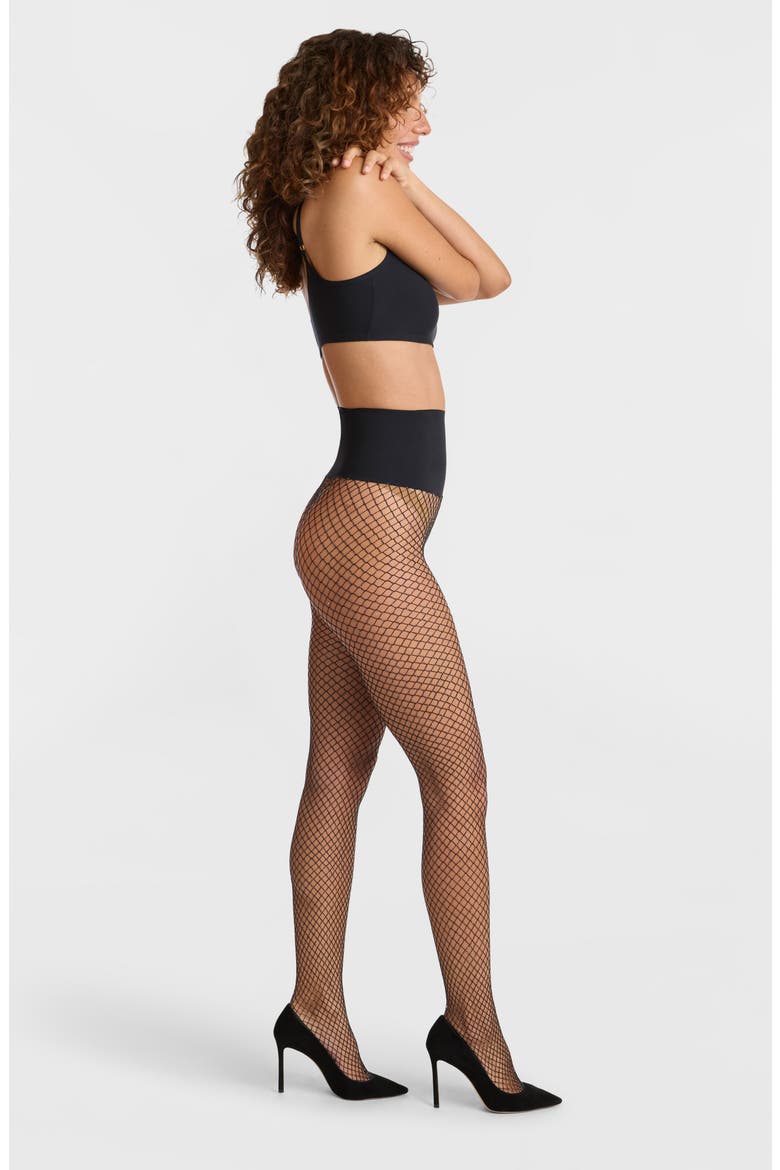 Glitter Fishnet Tights, Alternate, color, BLACK SPARKLE