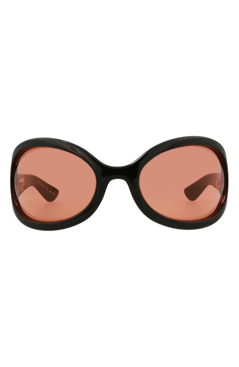 Gucci Novelty 77mm Oversize Shield Sunglasses, Main, color, 