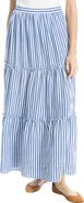 MAX STUDIO Stripe Tiered Maxi Skirt