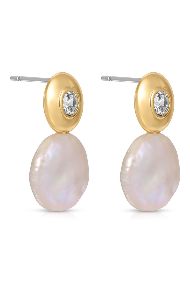 Majestic Freshwater Pearl Drop Earrings, Alternate, color, GOLD