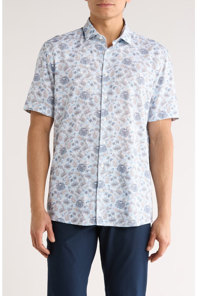 Short Sleeve Sport Shirt, Main, color, LIGHT BLUE / BLEU CLAIR