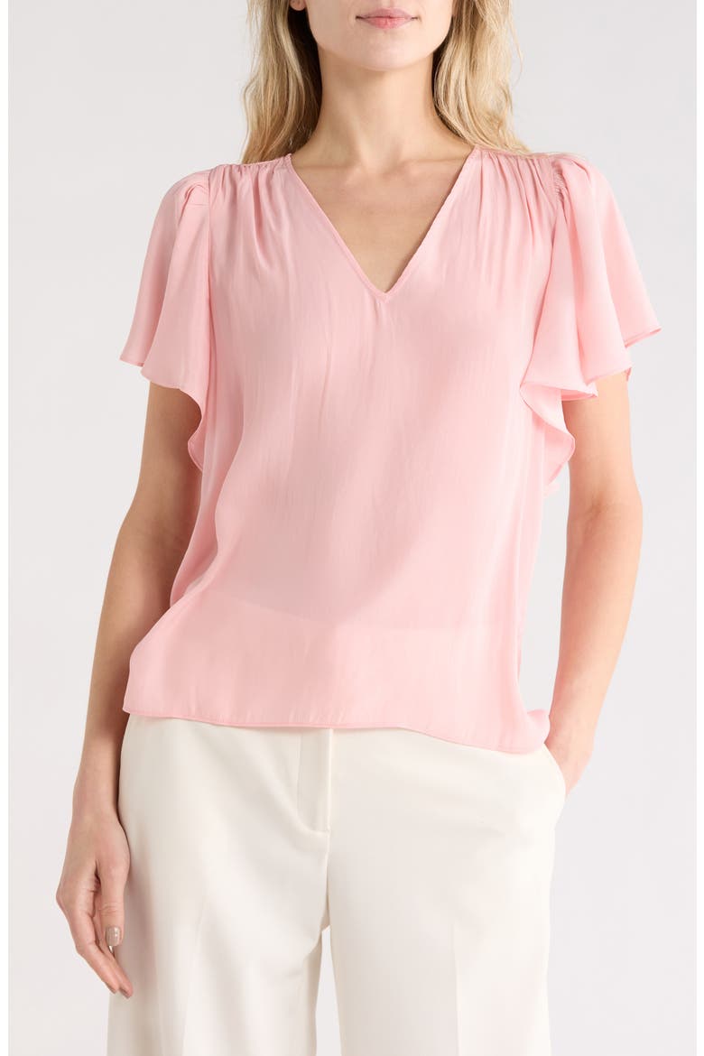 Bronta V-Neck Top, Main, color, SOFT TULIP