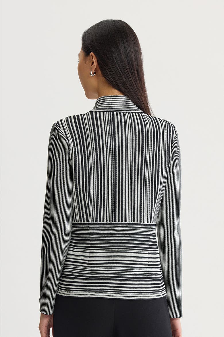 Monochrome Striped Knit Jacket, Alternate, color, Black