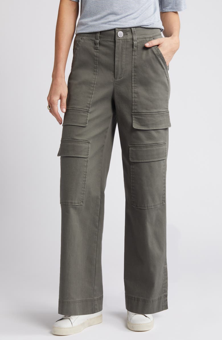 Wit & Wisdom 'Ab'Solution Skyrise Wide Leg Utility Pants, Alternate, color, Dusty Olive