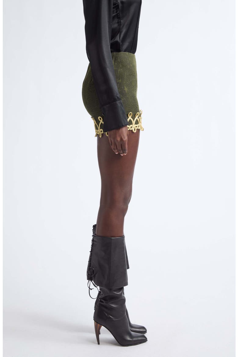 Chi Jacquard Miniskirt, Alternate, color, ARMY GREEN