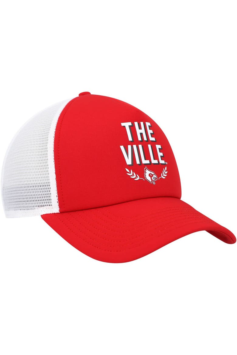Men's adidas Red Louisville Cardinals Phrase Foam Front Trucker Adjustable Hat, Alternate, color, Red