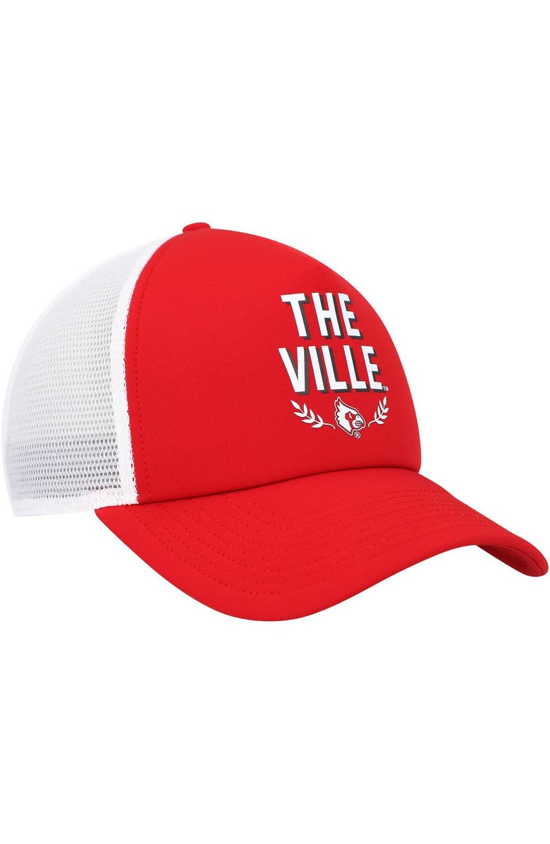 adidas Men's adidas Red Louisville Cardinals Phrase Foam Front Trucker Adjustable Hat, Alternate, color, Red