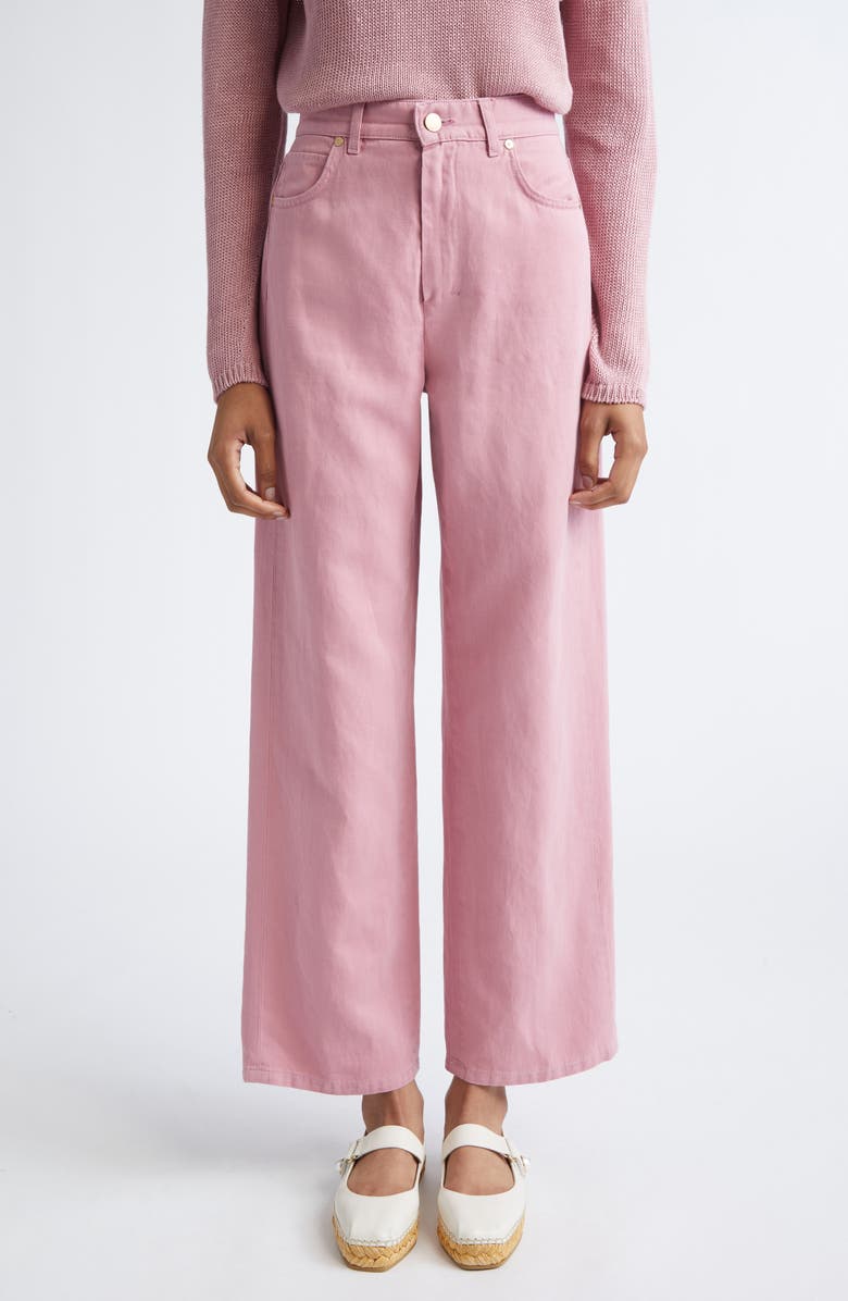 Max Mara Onorata Wide Leg Jeans, Main, color, Peony