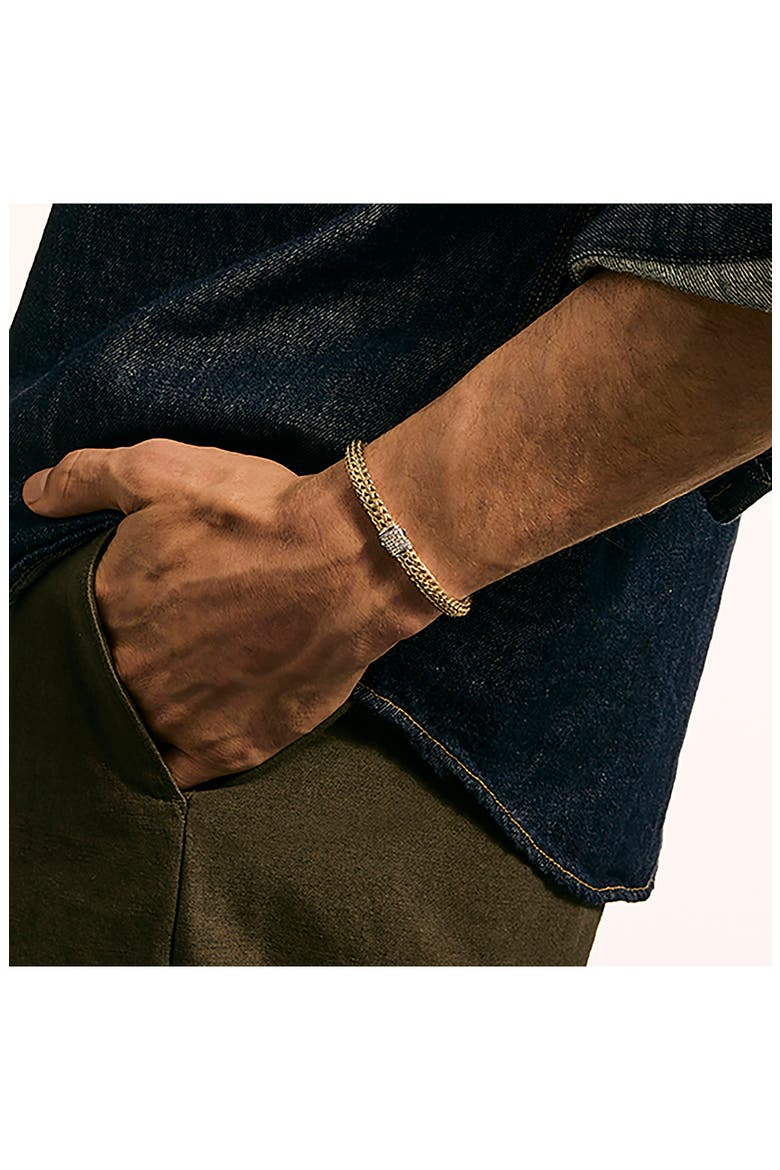 Icon Bracelet, Reversible, Diamonds, 6.5mm, Alternate, color, SILVER AND GOLD