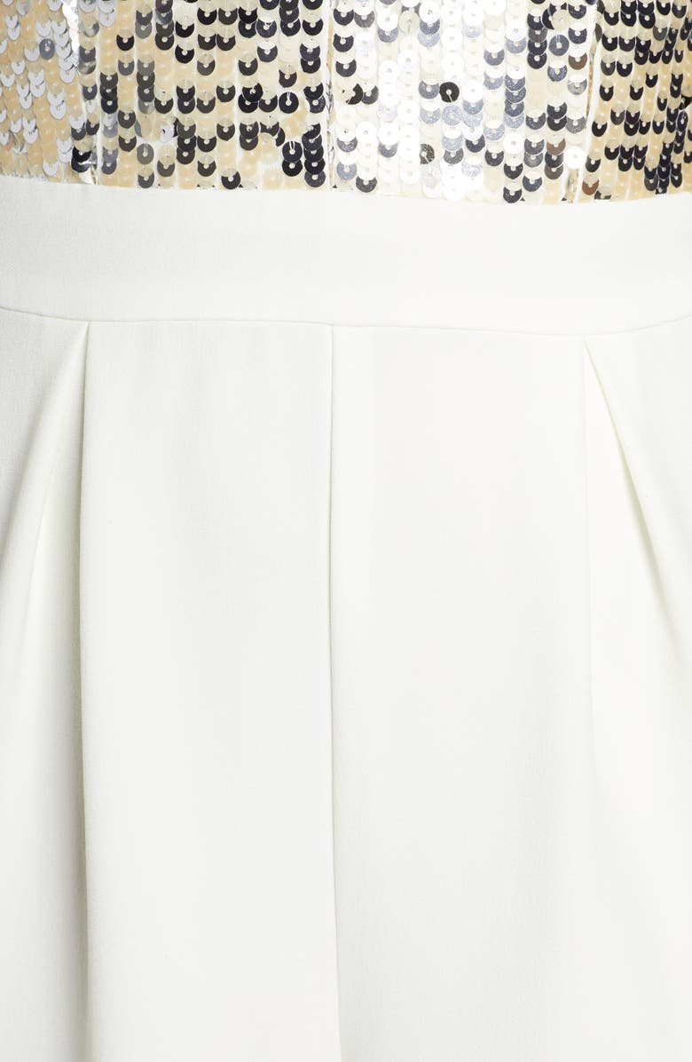 Vince Camuto Sequin & Crepe Halter Jumpsuit, Alternate, color,