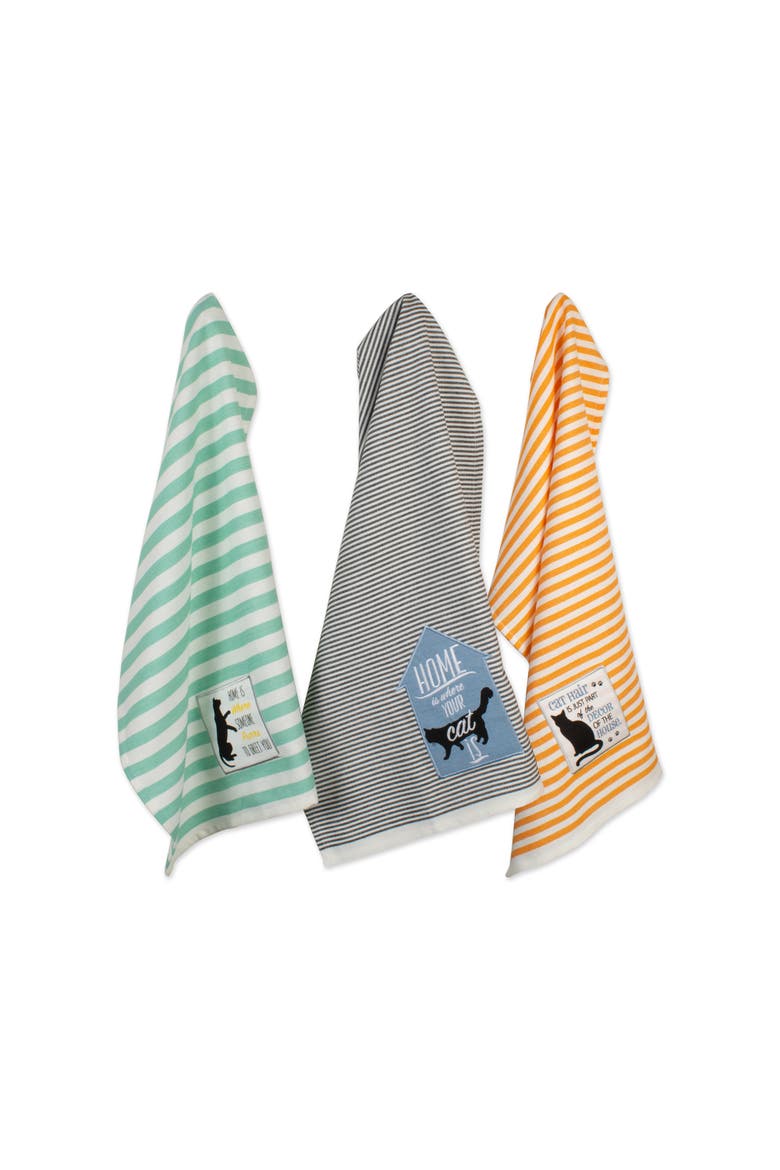 Cats Meow Embellished Assorted Dishtowel Set/3, Alternate, color, Cat's Meow