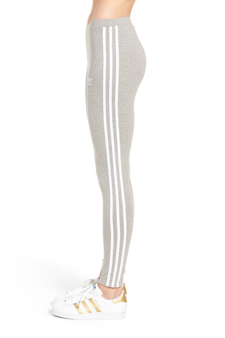 Originals Logo Leggings, Alternate, color, GREY/ WHITE