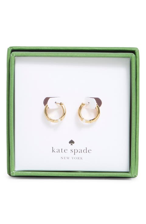 faux pearl huggie hoop earrings