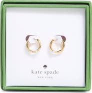 Kate Spade New York faux pearl huggie hoop earrings