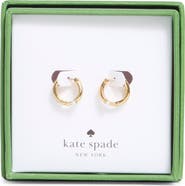 Kate Spade New York faux pearl huggie hoop earrings