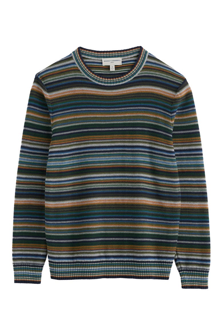 Trenale Stripe Organic Cotton Crewneck Sweater, Main, color, SOWN ATLANTIC