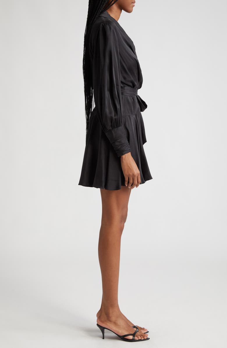 Zimmermann Long Sleeve Silk Wrap Minidress, Alternate, color, 