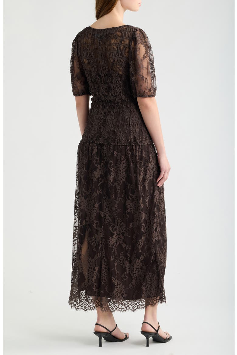The Short Sleeve Dalia Lace Nap Maxi Dress, Alternate, color, CHOCOLATE
