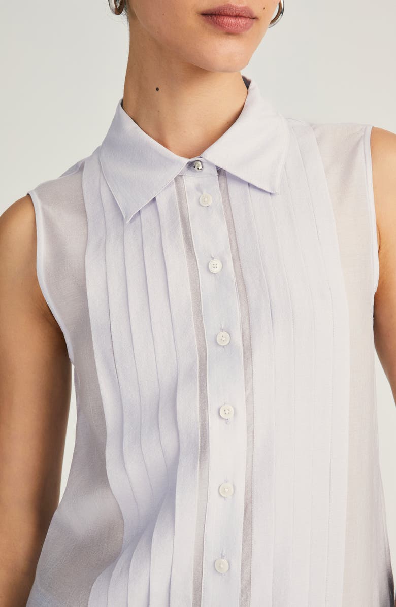 Derek Lam 10 Crosby Jane Pintuck Sleeveless Shirt, Alternate, color, Periwinkle