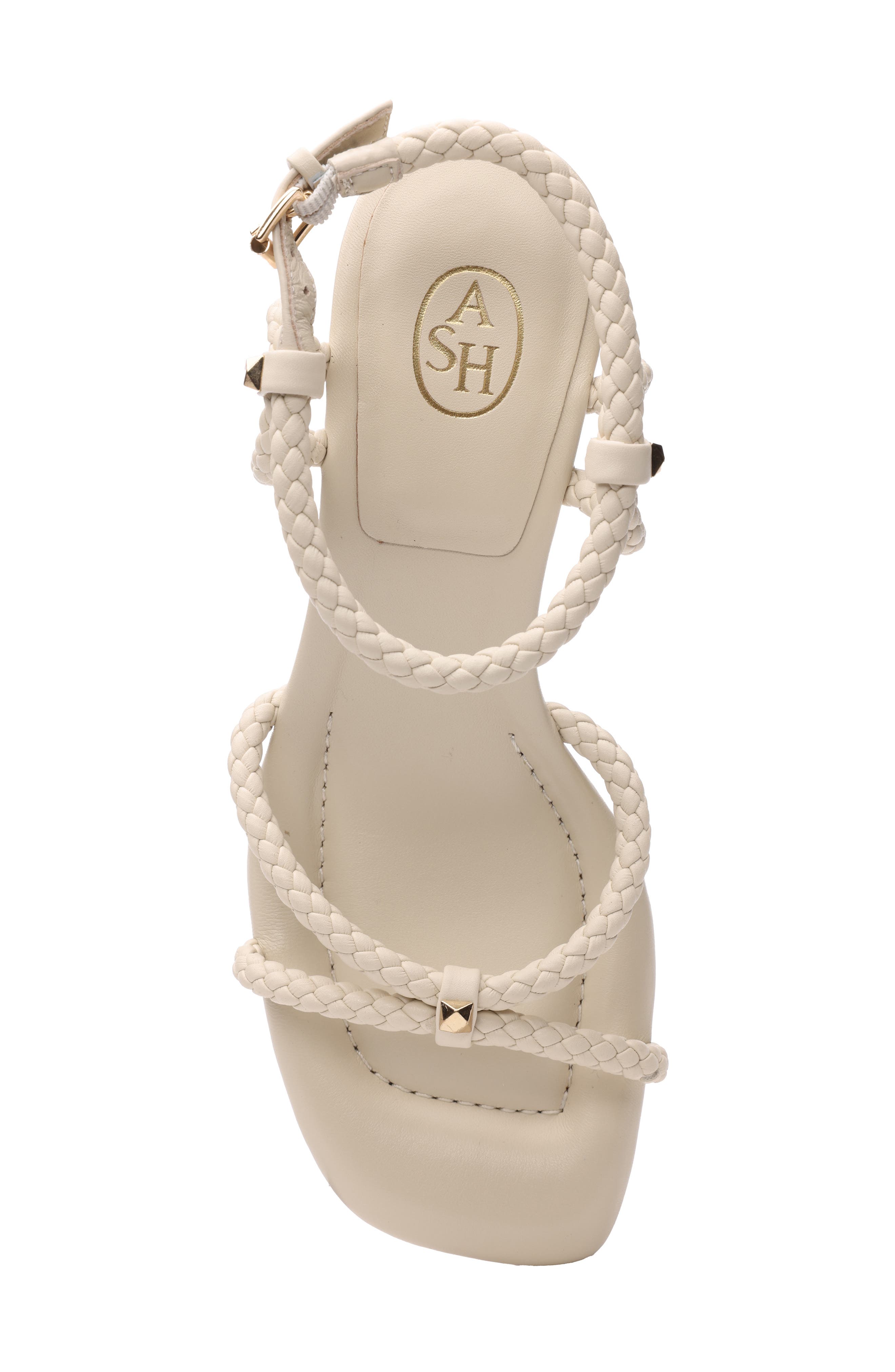 Ash Jess Bis Braided Strappy Sandal, Alternate, color, Talc