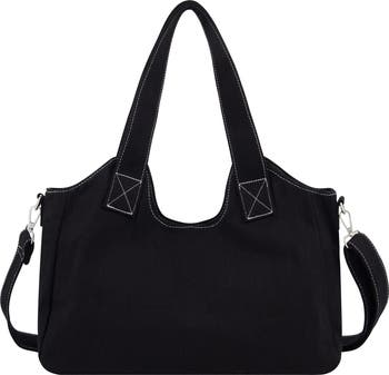 Horseshoe Stitched Denim Shoulder Bag
