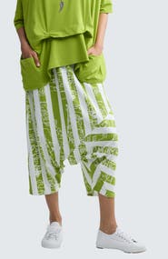 LUUKAA Thessaly Striped Jersey Harem Pants